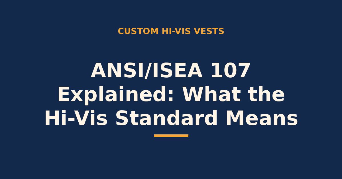 ANSI ISEA 107 explained — what the hi-vis standard means