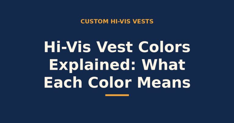 Hi-vis vest colors explained — what each color means