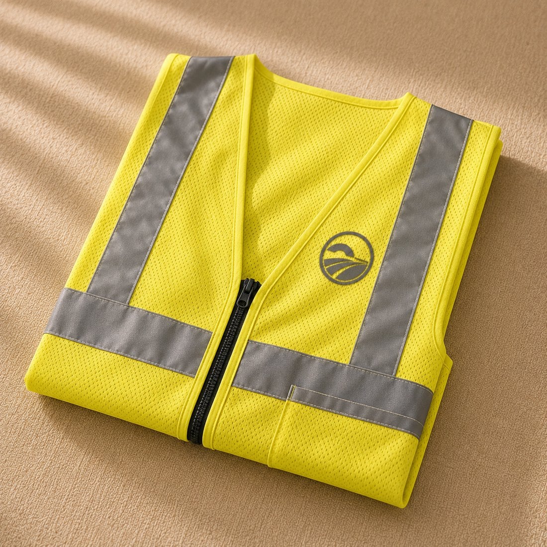 Folded hi-vis vest, generic emblem