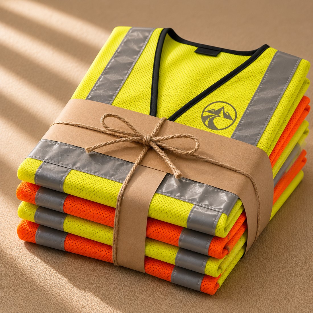 A boxed set of hi-vis vests