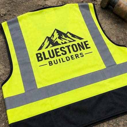Custom hi-vis vests for construction companies