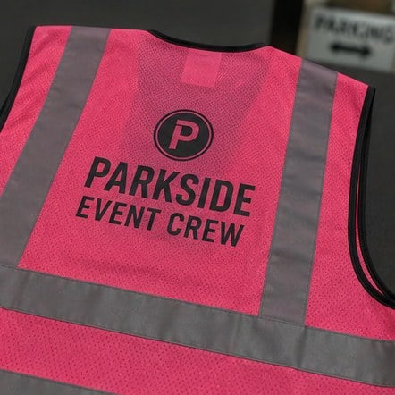 Custom hi-vis vests for events and parking teams