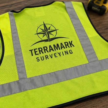 Custom hi-vis vests for landscaping and surveying