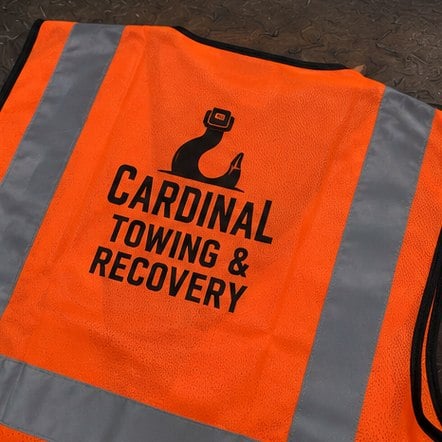 Custom orange hi-vis vests