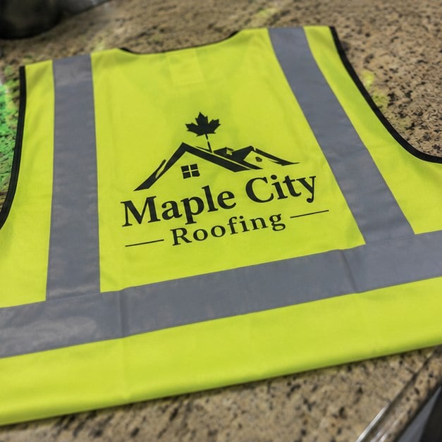 Hi-vis vests with logo printing — customer photo
