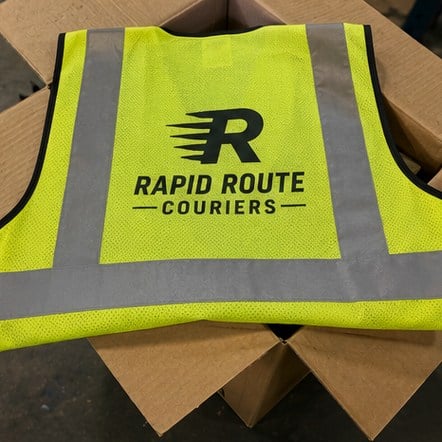 Printed hi-vis vests with logo